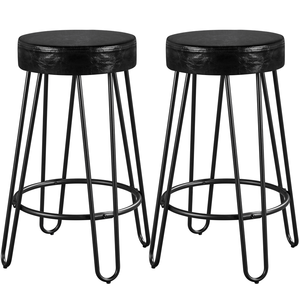 67 cm H Set of 2 Faux Leather Counter Stool