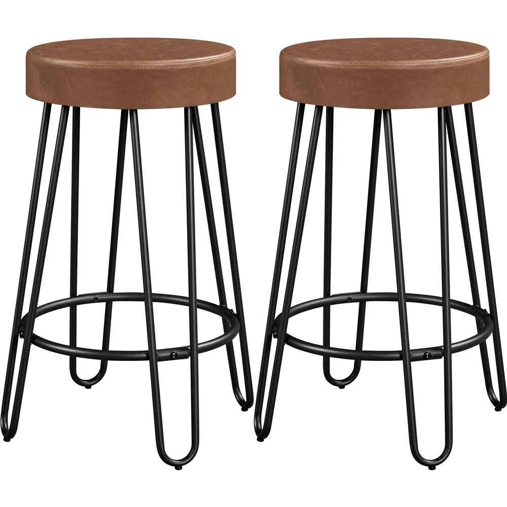 67 cm H Set of 2 Faux Leather Counter Stool
