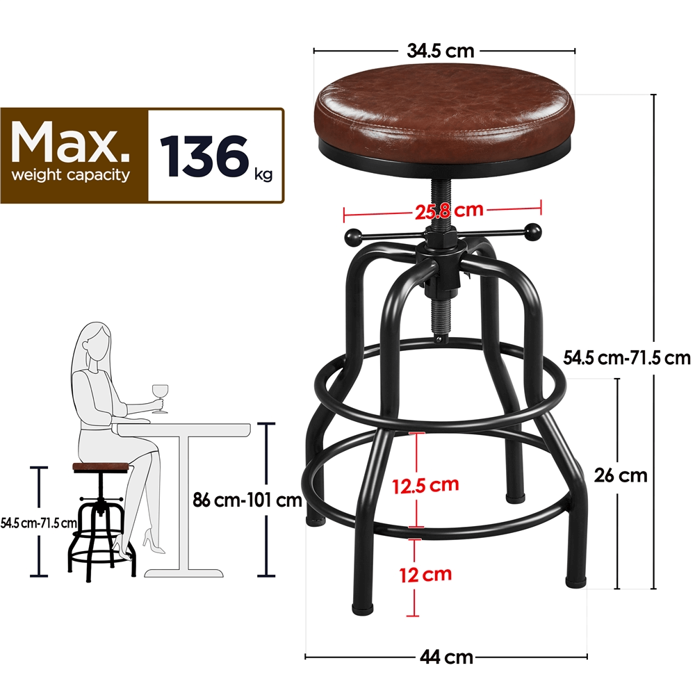 Industrial Swivel Bar Stool