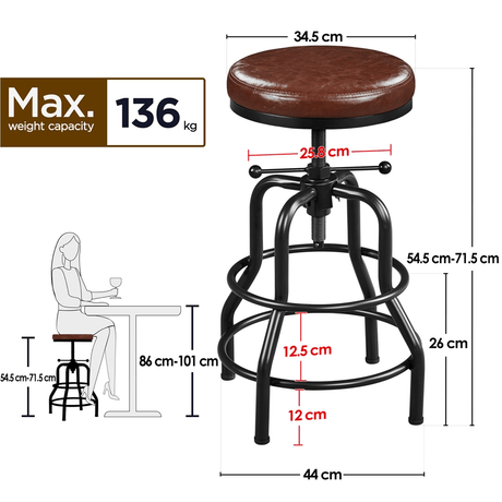Industrial Swivel Bar Stool