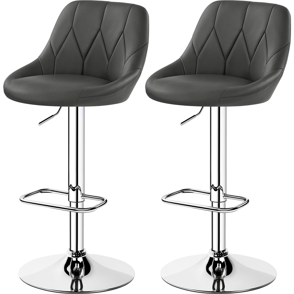 Set of 2 Faux Leather 86-107.5 cm H Adjustable Swivel Bar Stools