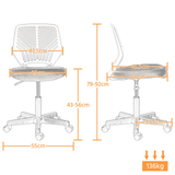 Mesh Armless Desk Chair with Adjustable Seat Height