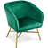 Velvet Barrel Chair w/ Gold Metal Legs