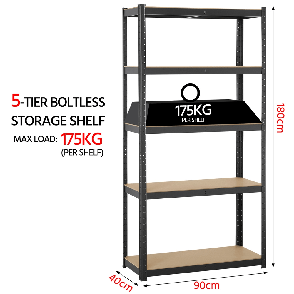 5-Tier Powder-coated Iron Rack 180 cm