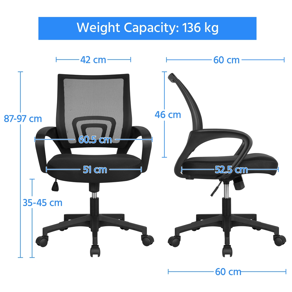 Mesh Mid-back Office Chairs with Lumbar Support