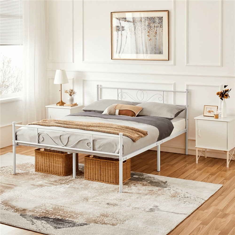 Scroll Design Metal Bed Frame