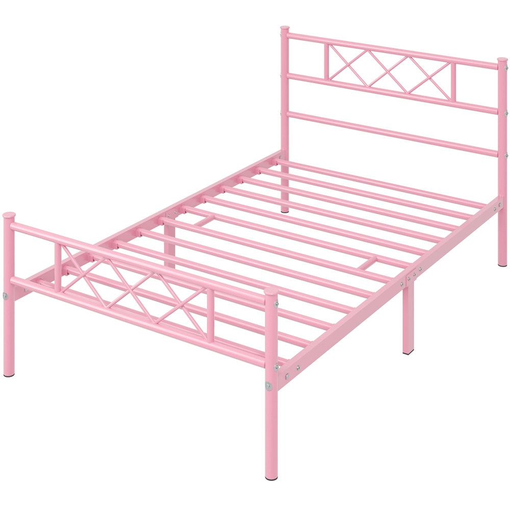 Cross Design Metal Bed Frame