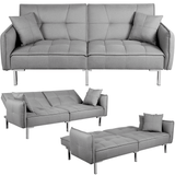 3-Seater Fabric Convertible Sofa Bed