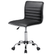 PU Leather Low Back Armless Task Chair with Chrome-Plated Metal Base