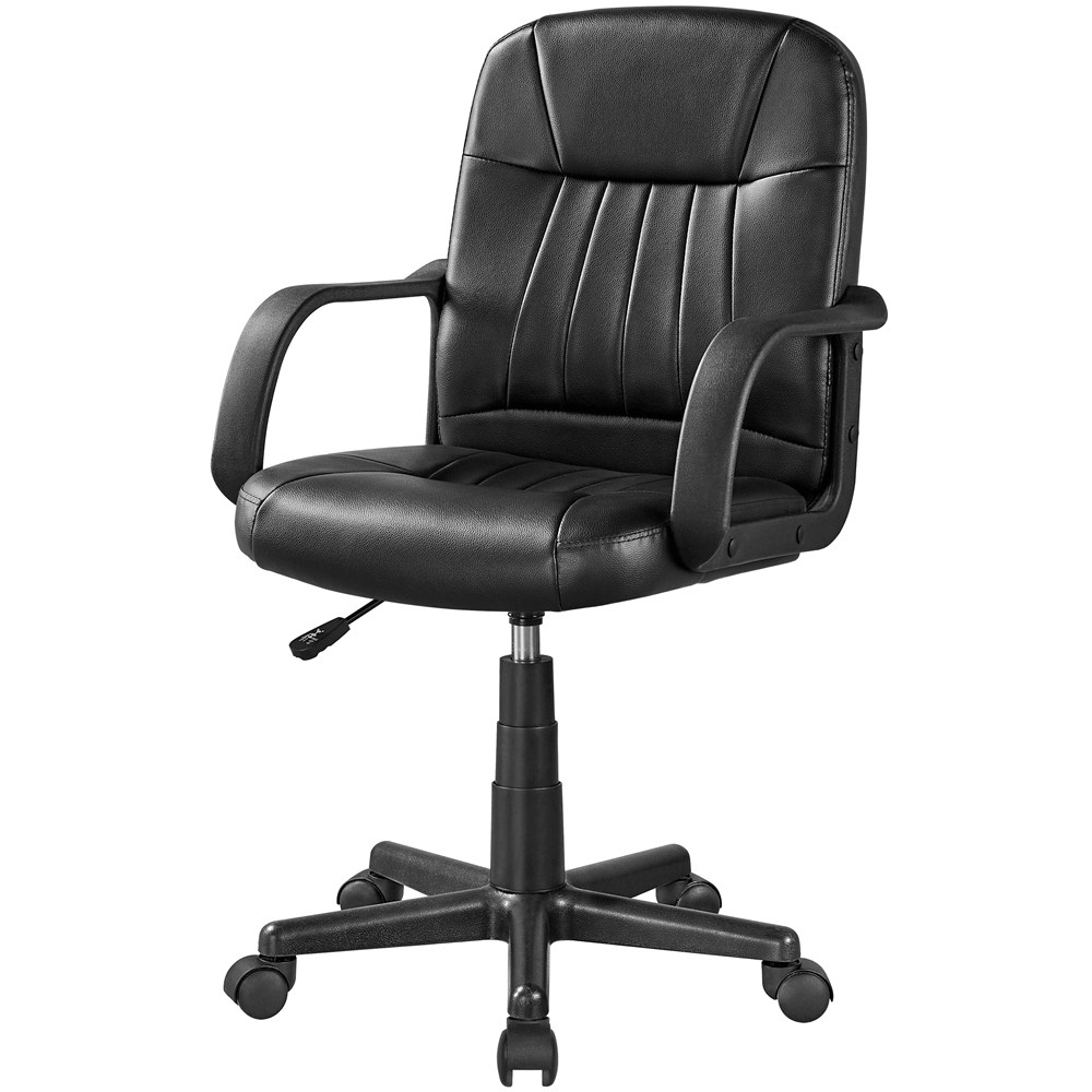 Artificial Leather Mid-Back Computer Chair with Adjustable Seat Height