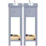 Set of 2 Wooden End Tables w/ Storage Drawers