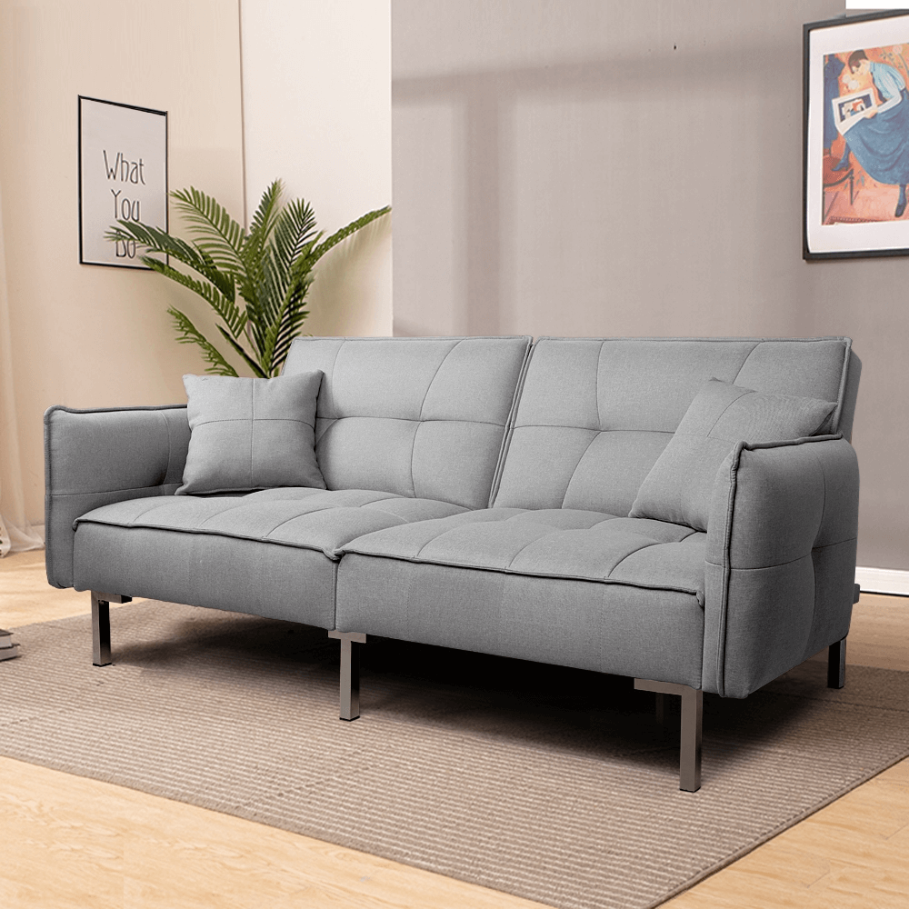 3-Seater Fabric Convertible Sofa Bed