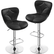 Set of 2 Faux Leather Swivel Stools with Shell Back