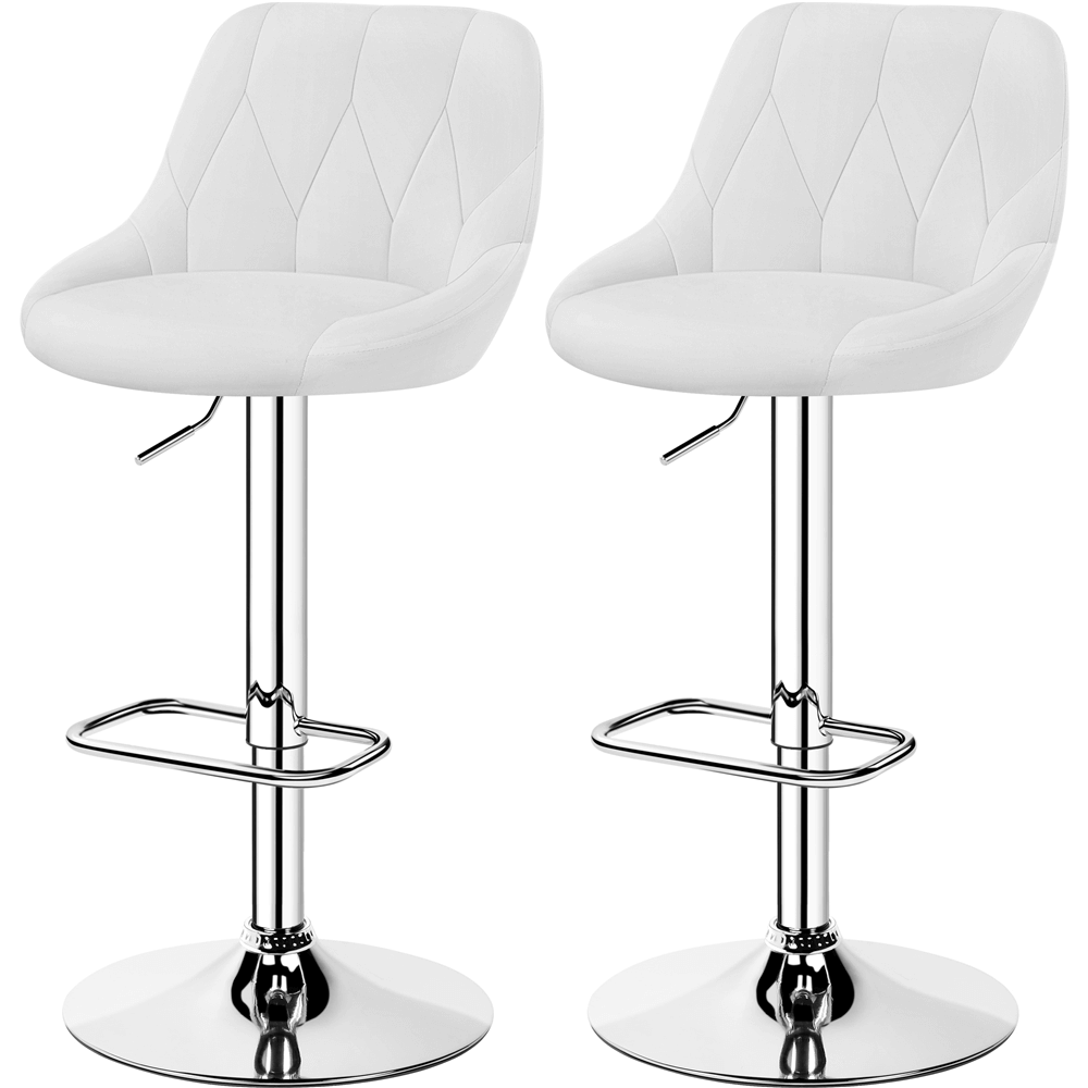 Set of 2 Faux Leather 86-107.5 cm H Adjustable Swivel Bar Stools