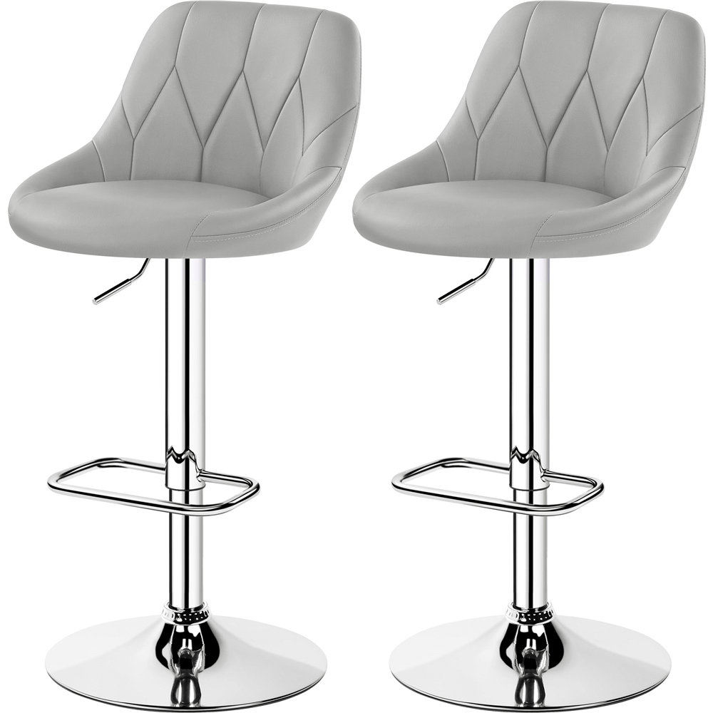 Set of 2 Faux Leather 86-107.5 cm H Adjustable Swivel Bar Stools