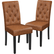 Faux Leather Dining Chairs with Solid Wood Legs