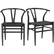 Y-Shaped Backrest Arm Chairs with Solid Metal Frame & Woven Seat