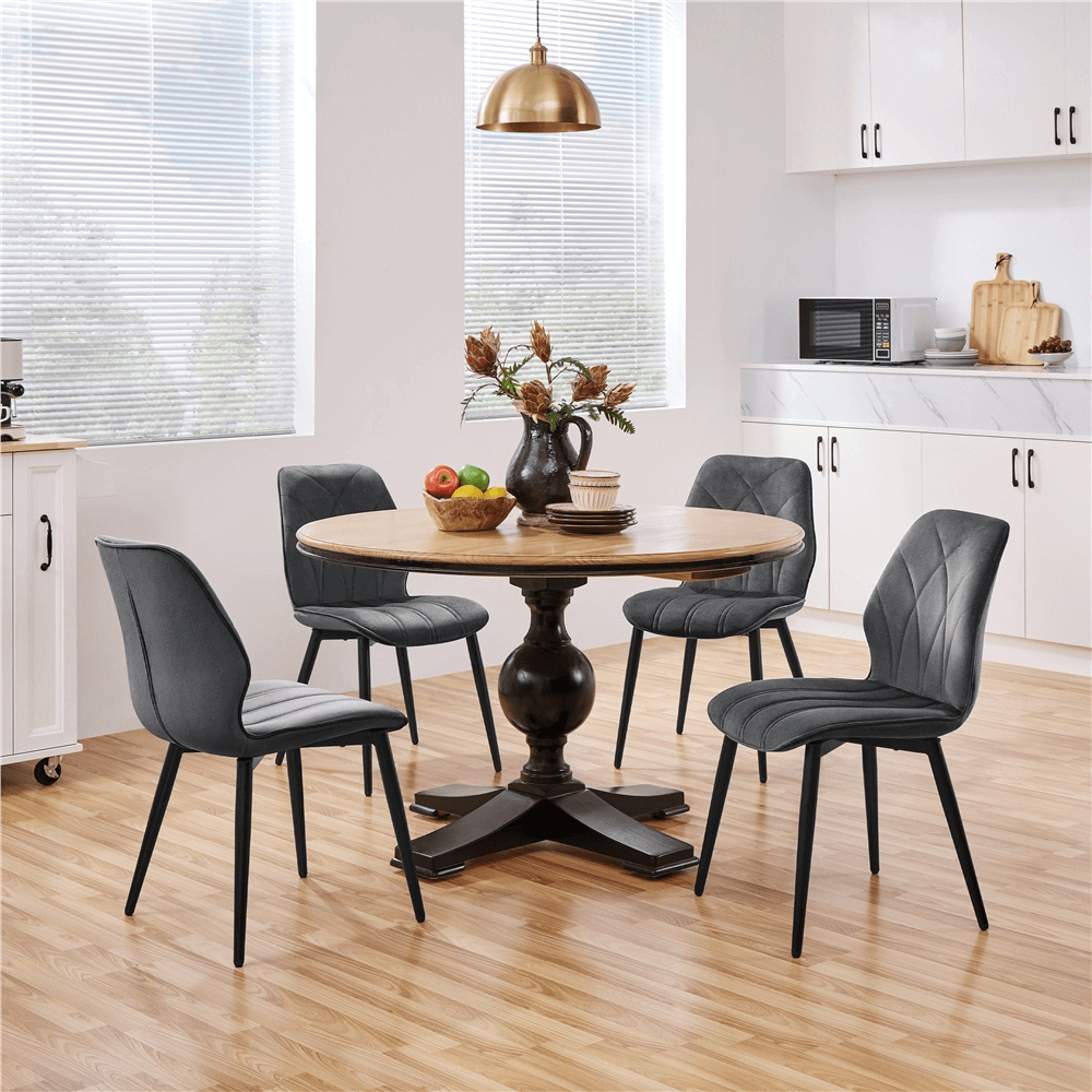 Velvet Dining Chairs with Metal Legs