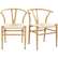 Y-Shaped Backrest Arm Chairs with Solid Metal Frame & Woven Seat