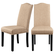 Fabric Upholstered Dining Chairs with Solid Wood Legs & Nailhead Trim