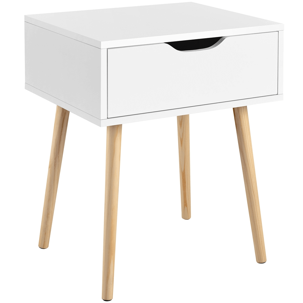 Wooden End Table w/ 1 Drawer and Legs