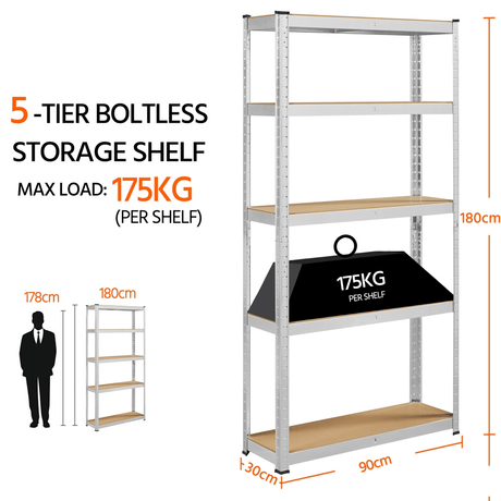 5-Tier Garage Shelf  875 kg Capacity